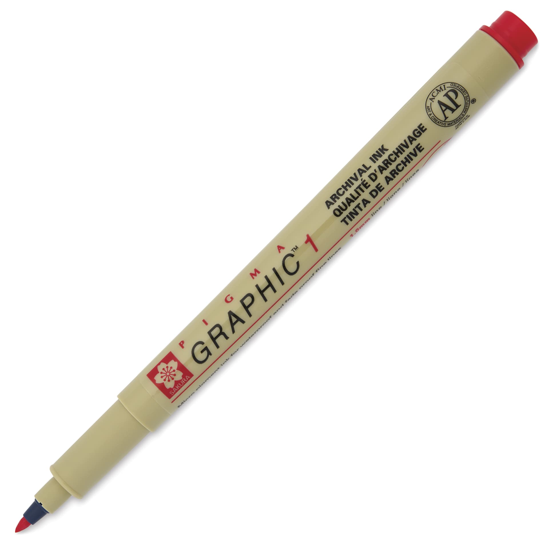 Sakura Pigma Graphic Pen - Red, 1 mm - with cap removed Sakura Pigma Graphic Pen - Red, 1 mm - with cap removed