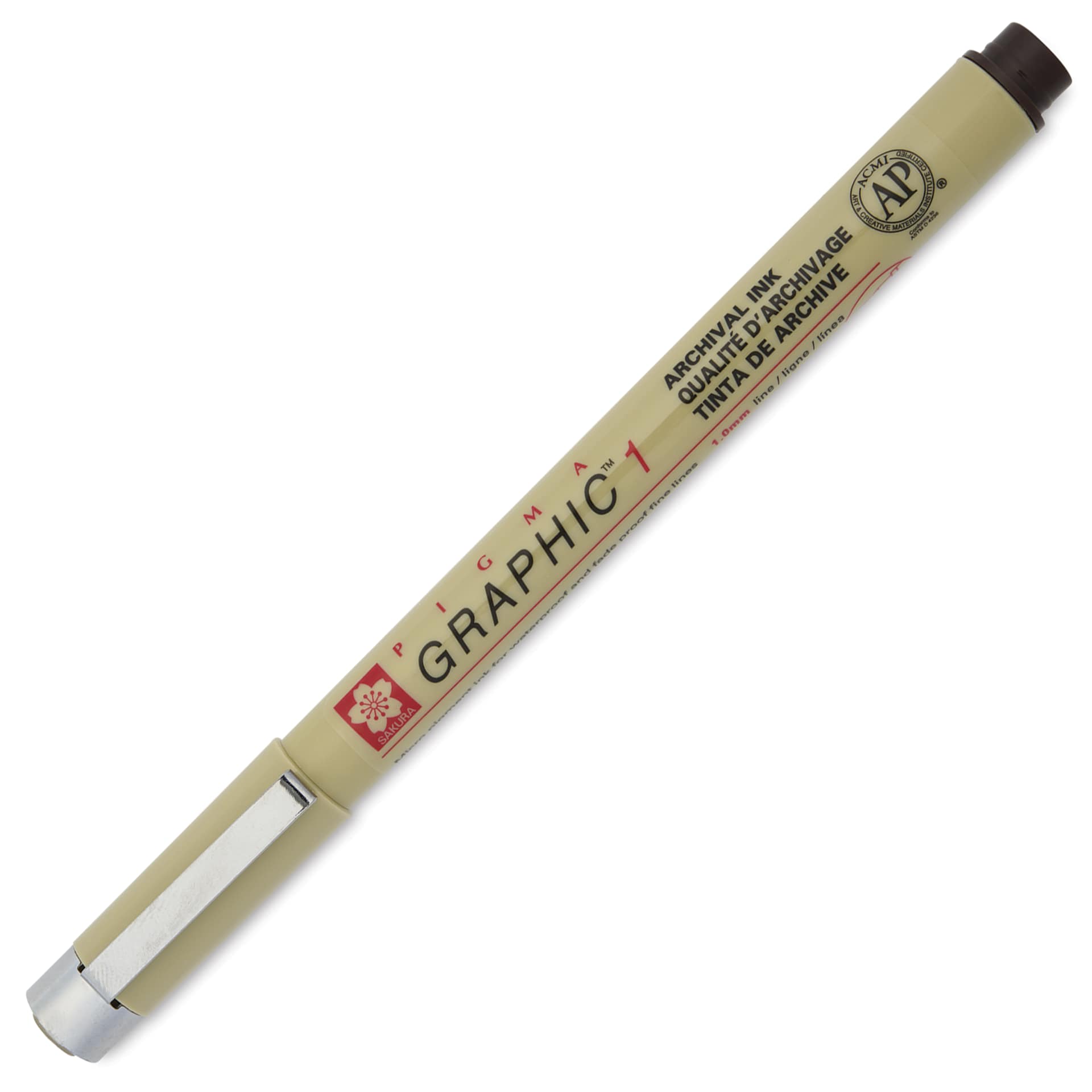 Sakura Pigma Graphic Pen - Sepia, 1 mm - with cap on Sakura Pigma Graphic Pen - Sepia, 1 mm - with cap on