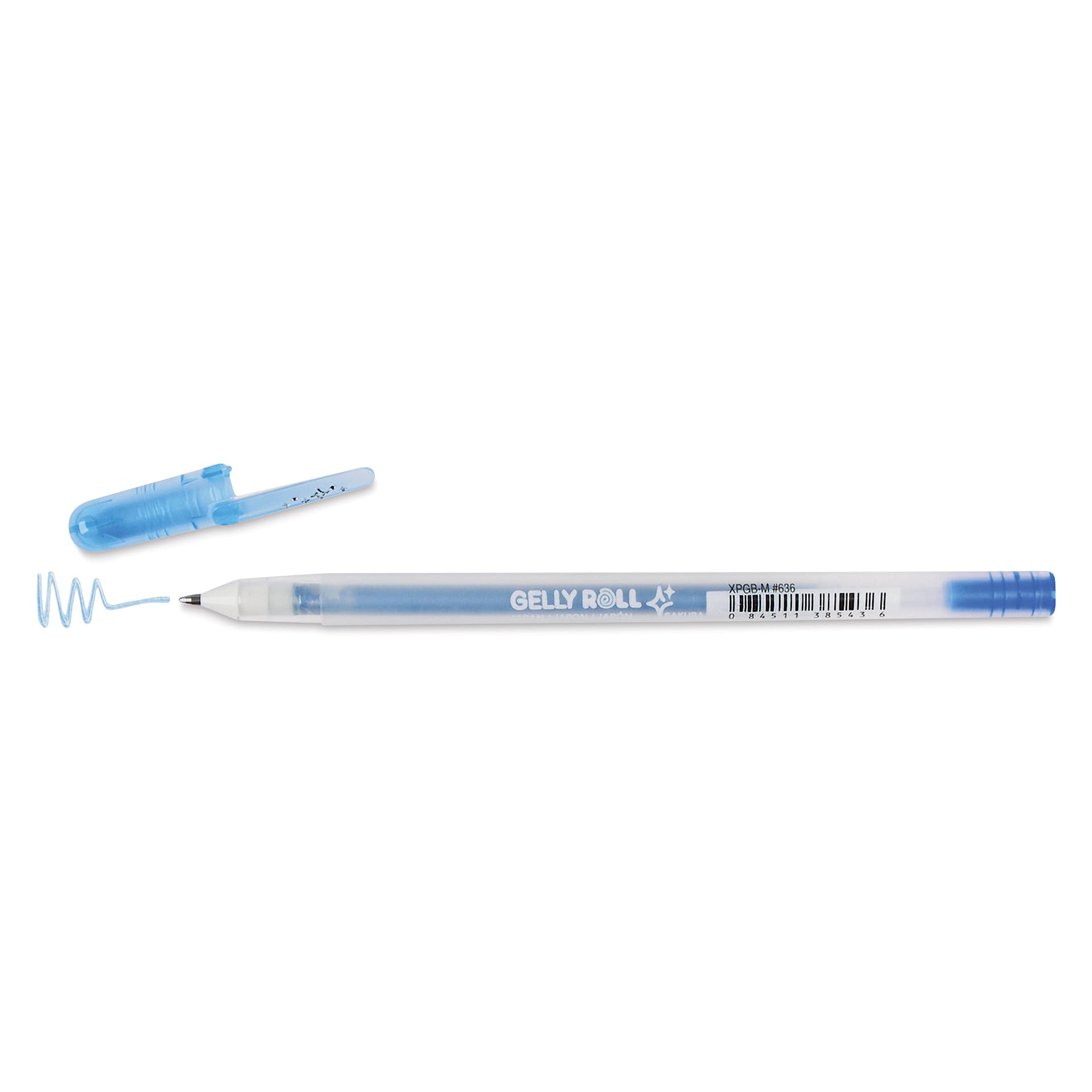 Sakura Gelly Roll Gold-Silver Shadow Pen - Silver/Blue, Bold, cap off