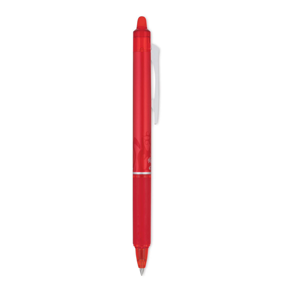 Pilot Frixion Clicker Erasable Gel Pen - Retractable, Red, Fine, side of the pen