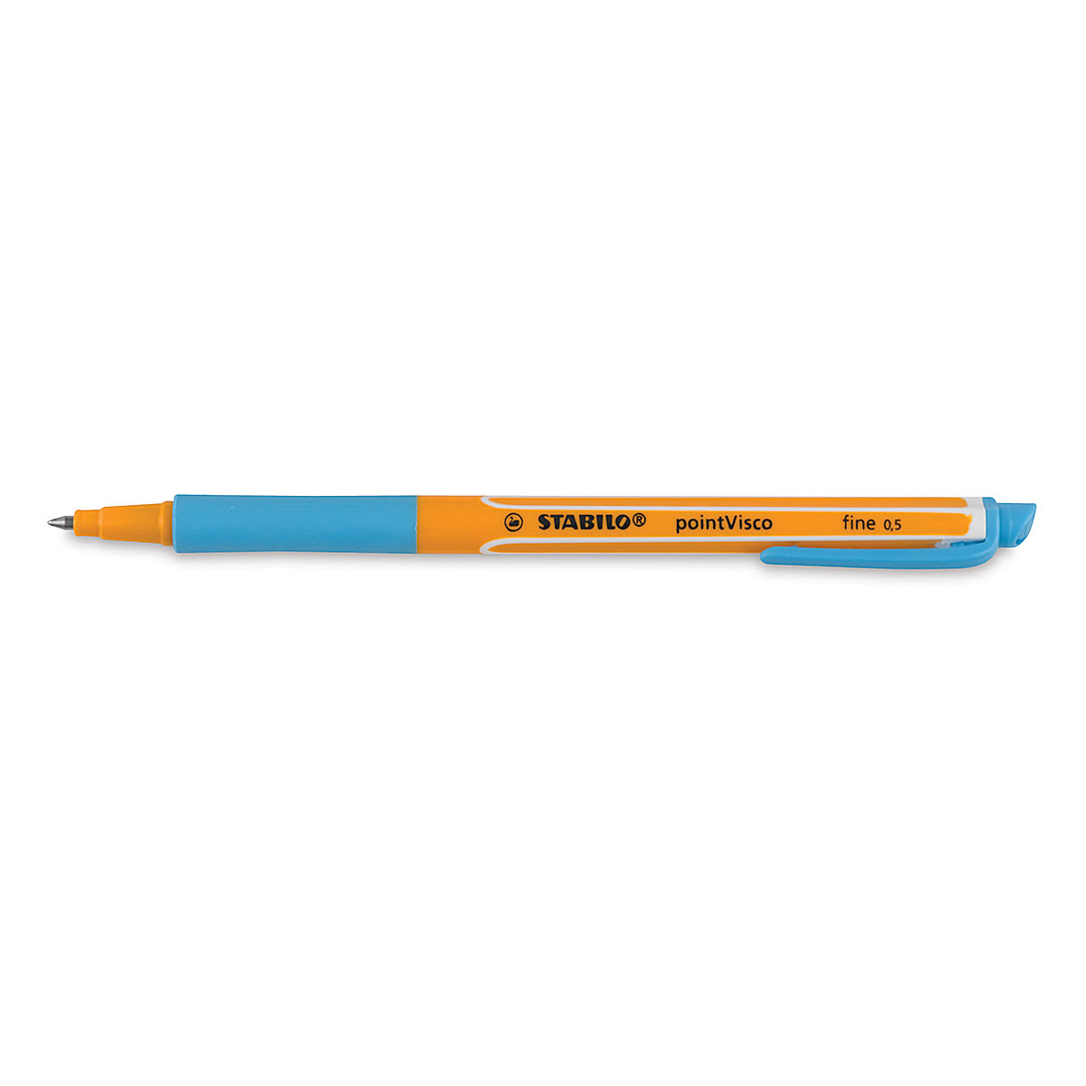 Stabilo Point Visco Pens - Single Blue pen shown horizontally