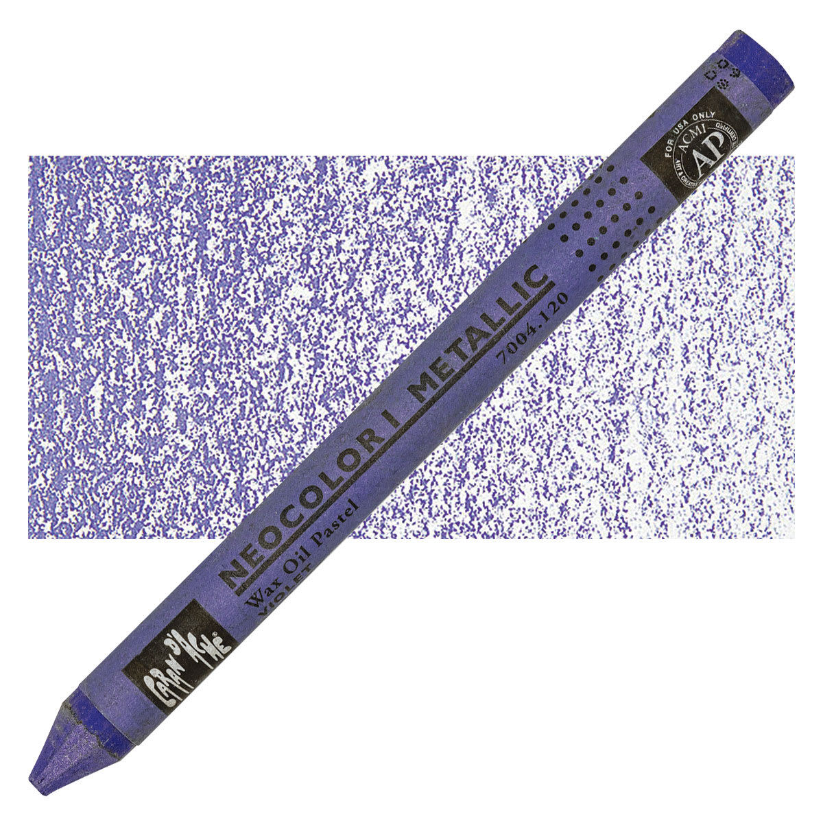 Caran d'Ache Neocolor I Wax Pastel - Violet, Metallic pastel and swatch