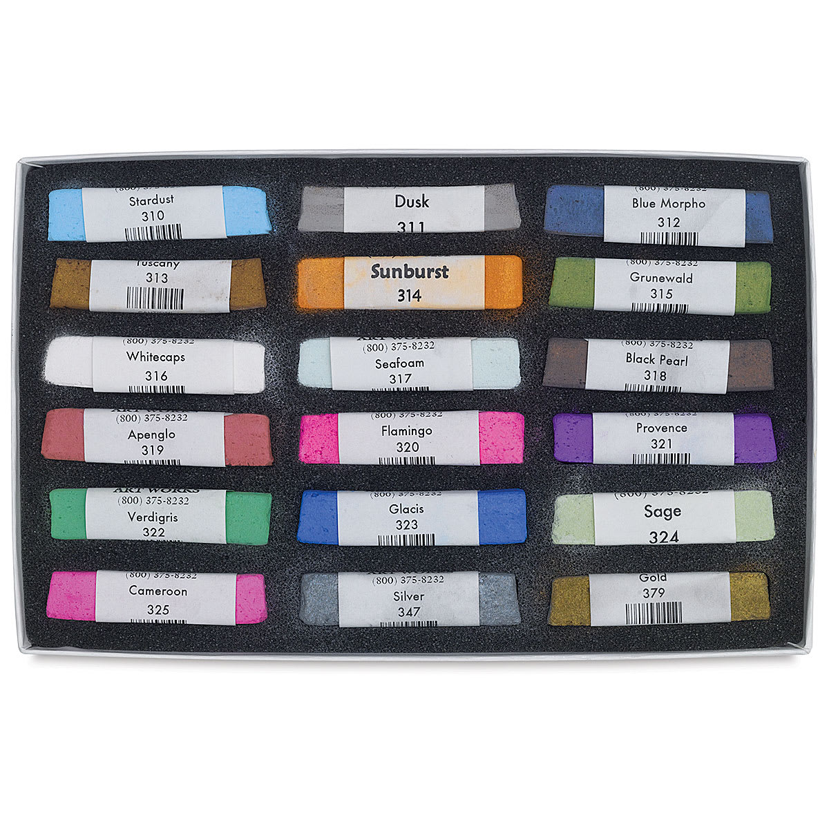 Great American Art Works Pastel Set - Pearlescent , Set of 18, pastels inside
