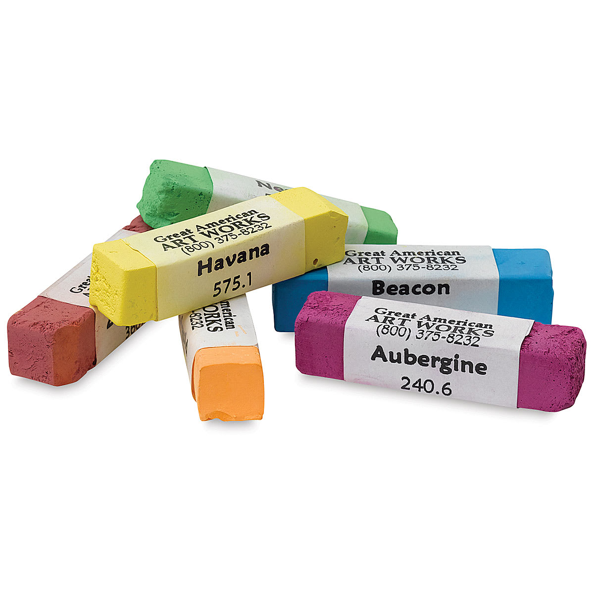 Great American Art Works Pastels assorted pastels shown piled together