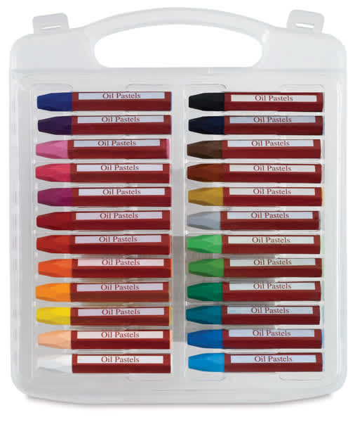 Faber-Castell Grip Oil Pastel Sets - set of 24 shown in open storage tray