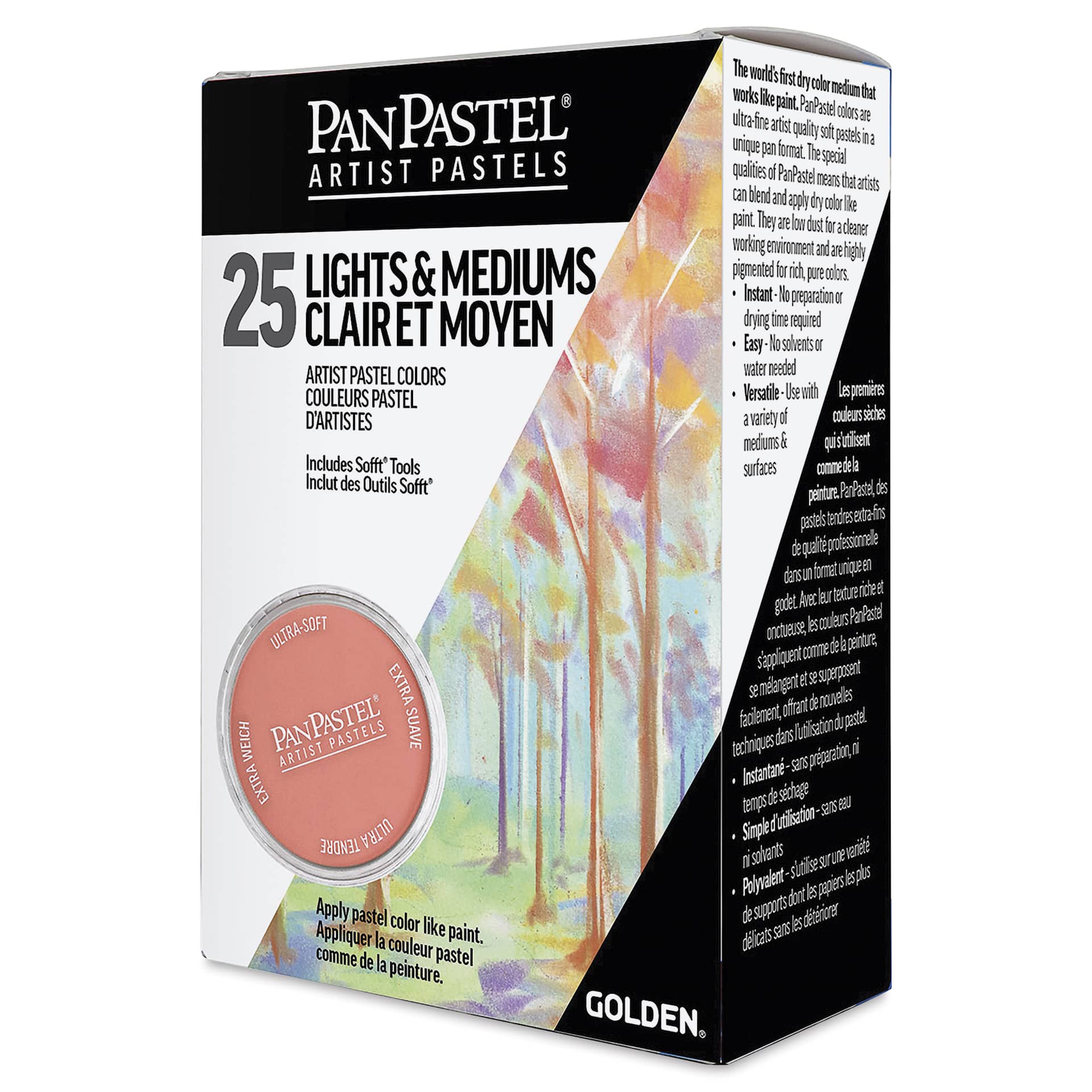 PanPastel Artists' Painting Pastels Set - Light & Medium Colors, Set of 25 - packaging