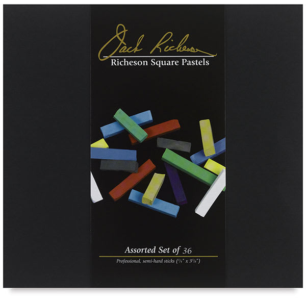 Richeson Semi-Hard Square Pastels - Front of package of 36 Pastels 