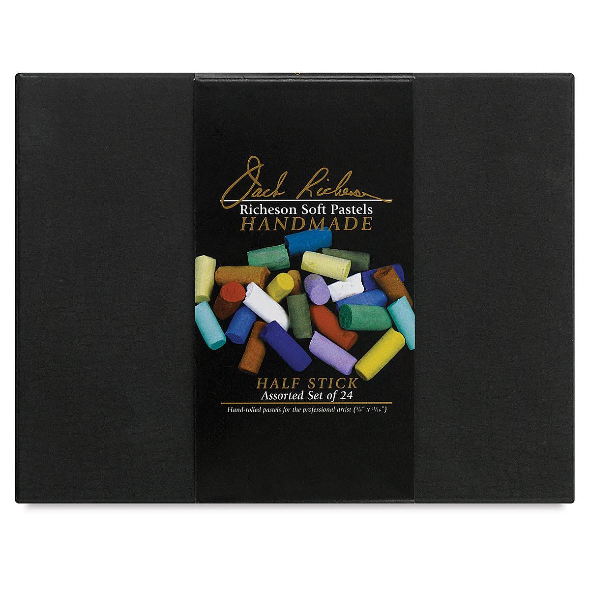 Richeson Handmade Soft Pastels - Assorted Colors, Set of 24, Half Stick (front of packaging) Richeson Handmade Soft Pastels - Assorted Colors, Set of 24, Half Stick (front of packaging)