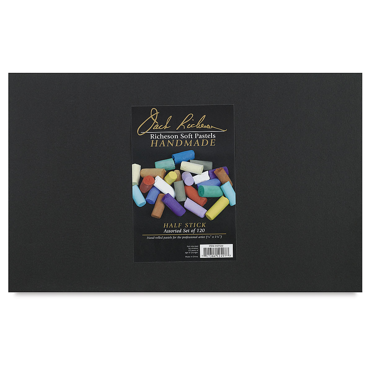 Richeson Handmade Soft Pastels - Assorted Colors, Set of 120, Half Stick (front of packaging)