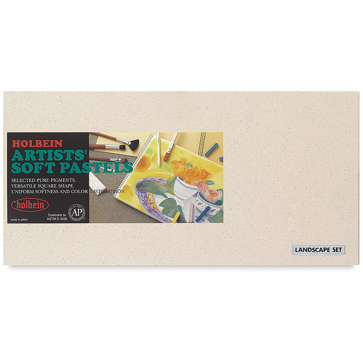 Holbein Artists' Soft Pastel Set - Top view of package of Set of 48 Landscape Colors