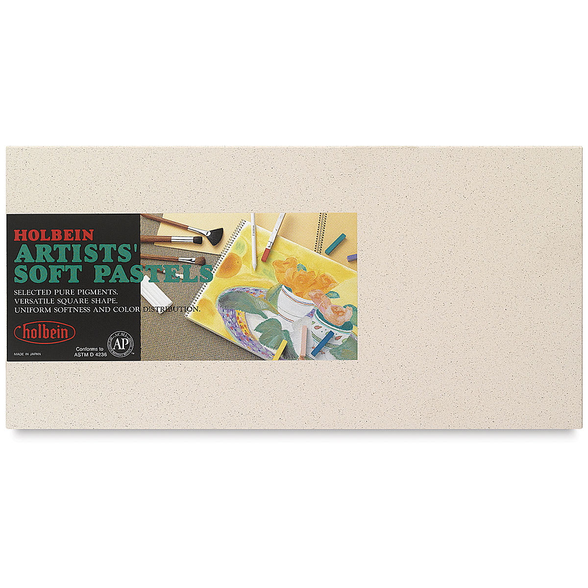 Holbein Artists' Soft Pastel Set - Top view of package of Set of 48 Assorted Colors