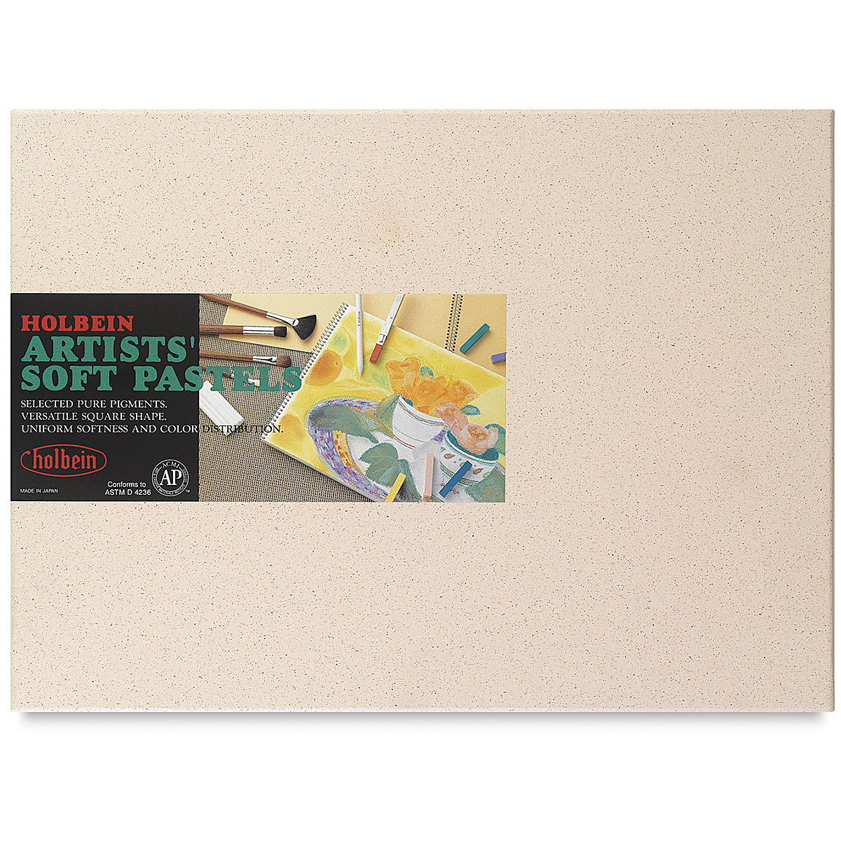 Holbein Artists' Soft Pastel Set - Top view of package of Set of 72 Assorted Colors