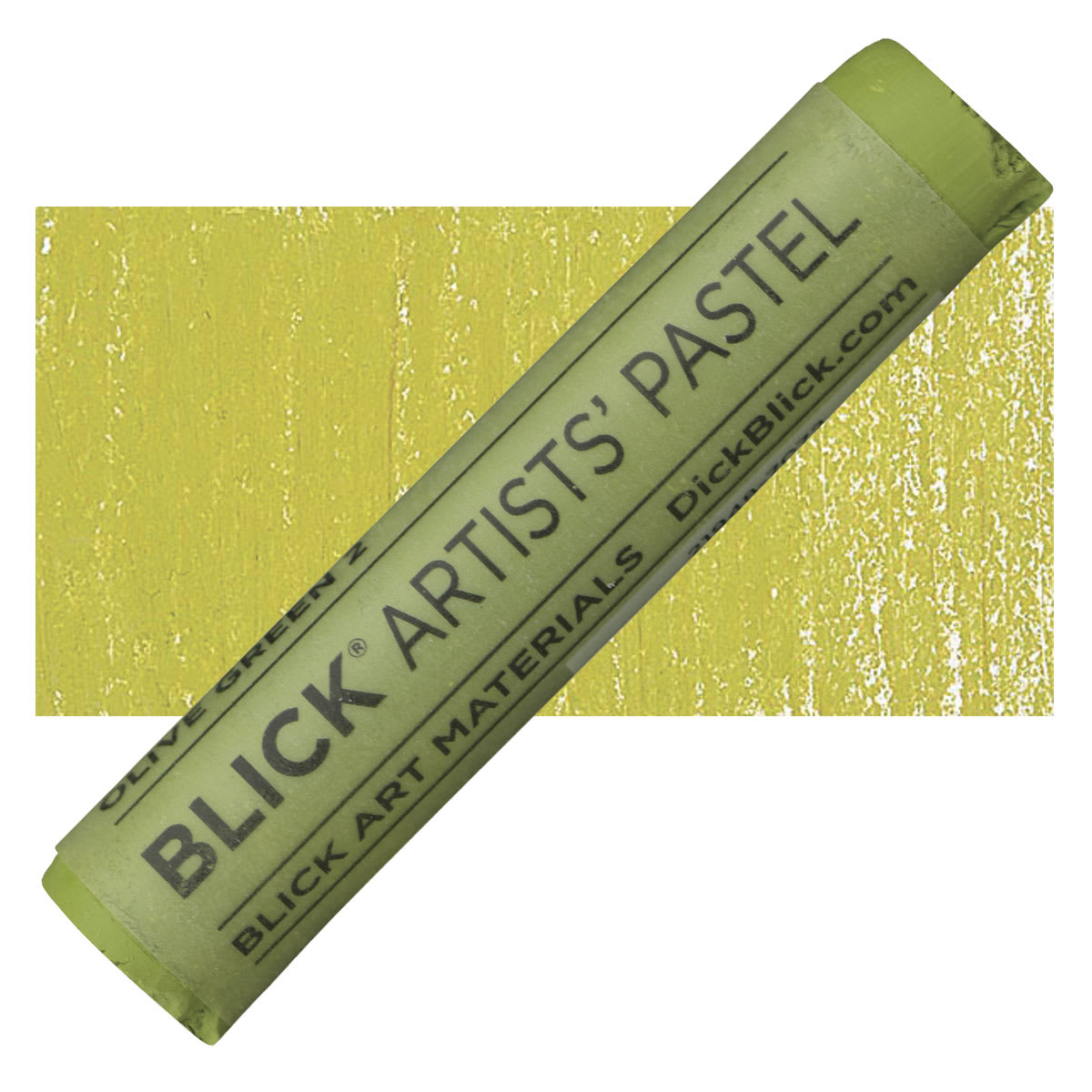 Blick Artists' Soft Pastel - Olive Green 2 pastel and swatch