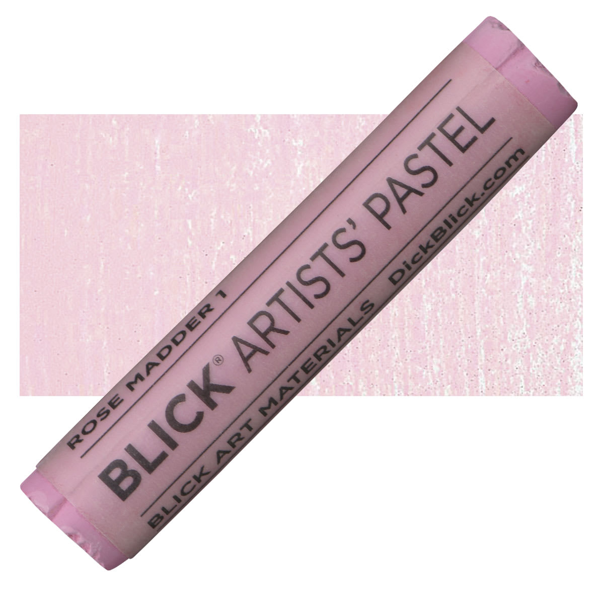 Blick Artists' Soft Pastel - Rose Madder 1 pastel and swatch