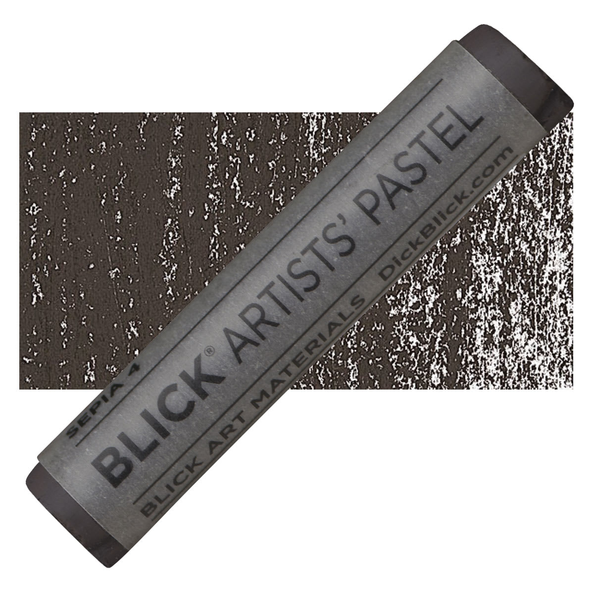 Blick Artists' Soft Pastel - Sepia 4 pastel and swatch