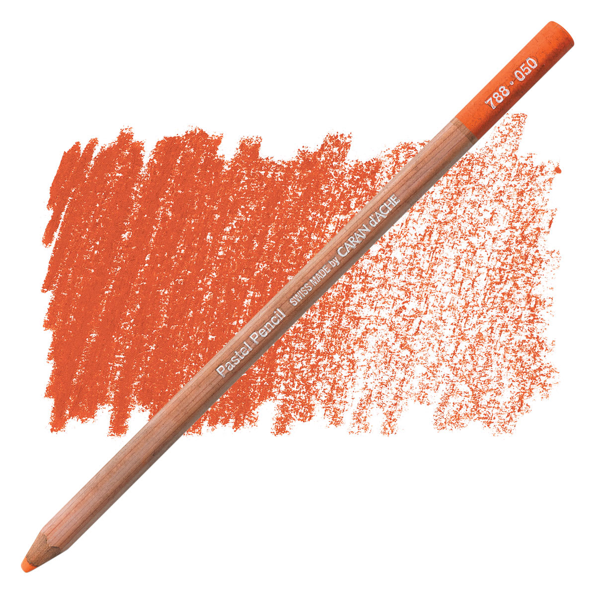 Caran d'Ache Pastel Pencils - Single Flame Red Pastel Pencil with color swatch