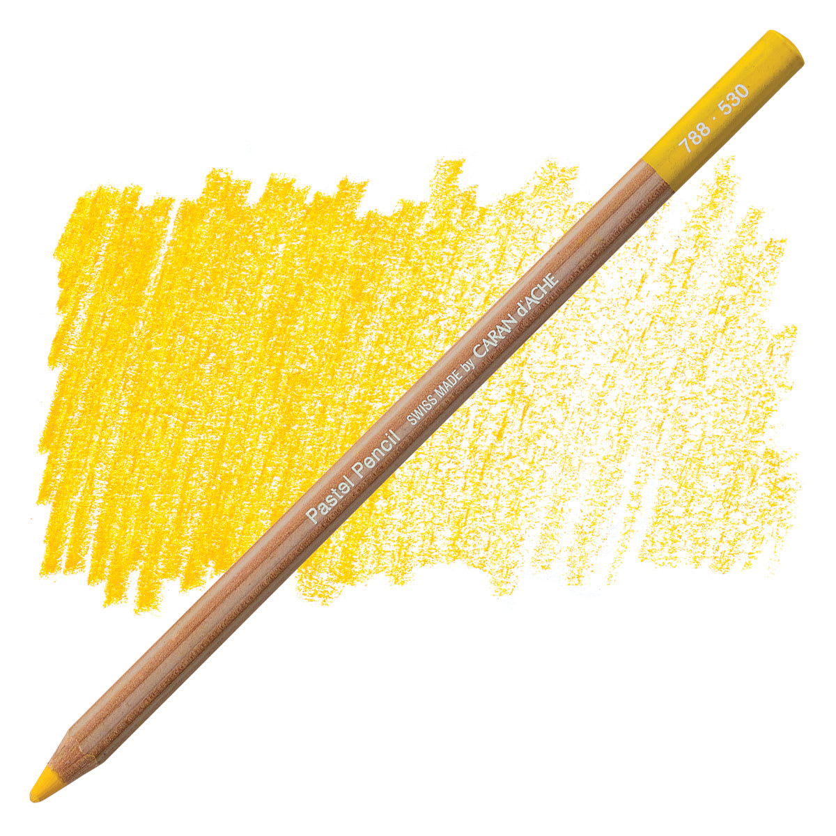 Caran d'Ache Pastel Pencil - Gold Cadmium Yellow pencil and swatch