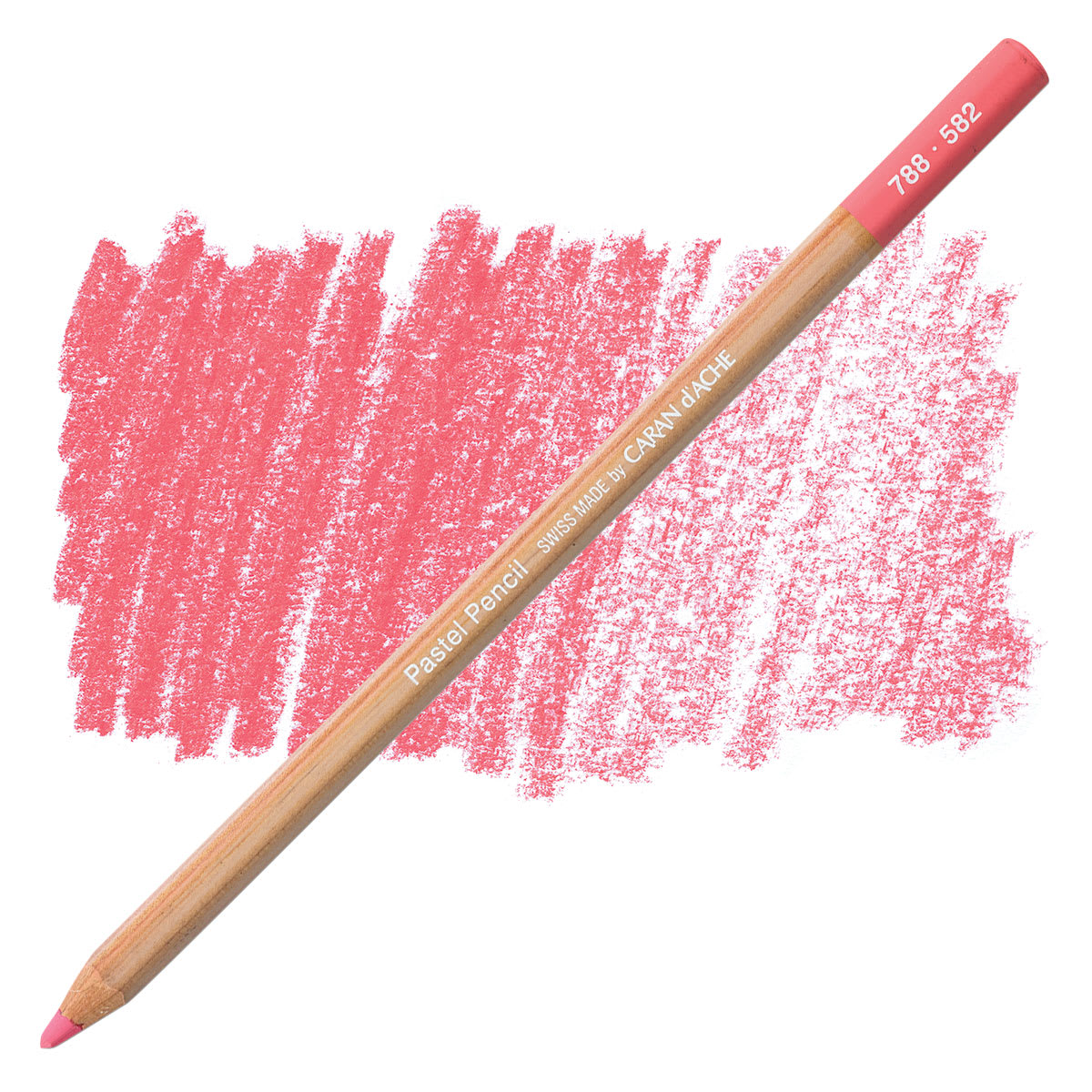Caran d'Ache Pastel Pencil - Portrait Pink pencil and swatch