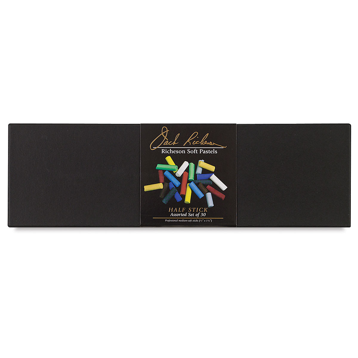 Half-Size Medium-Soft Pastel Sticks - Top view of package of Set of 30 Half-Size Medium-Soft Pastel Sticks - Top view of package of Set of 30