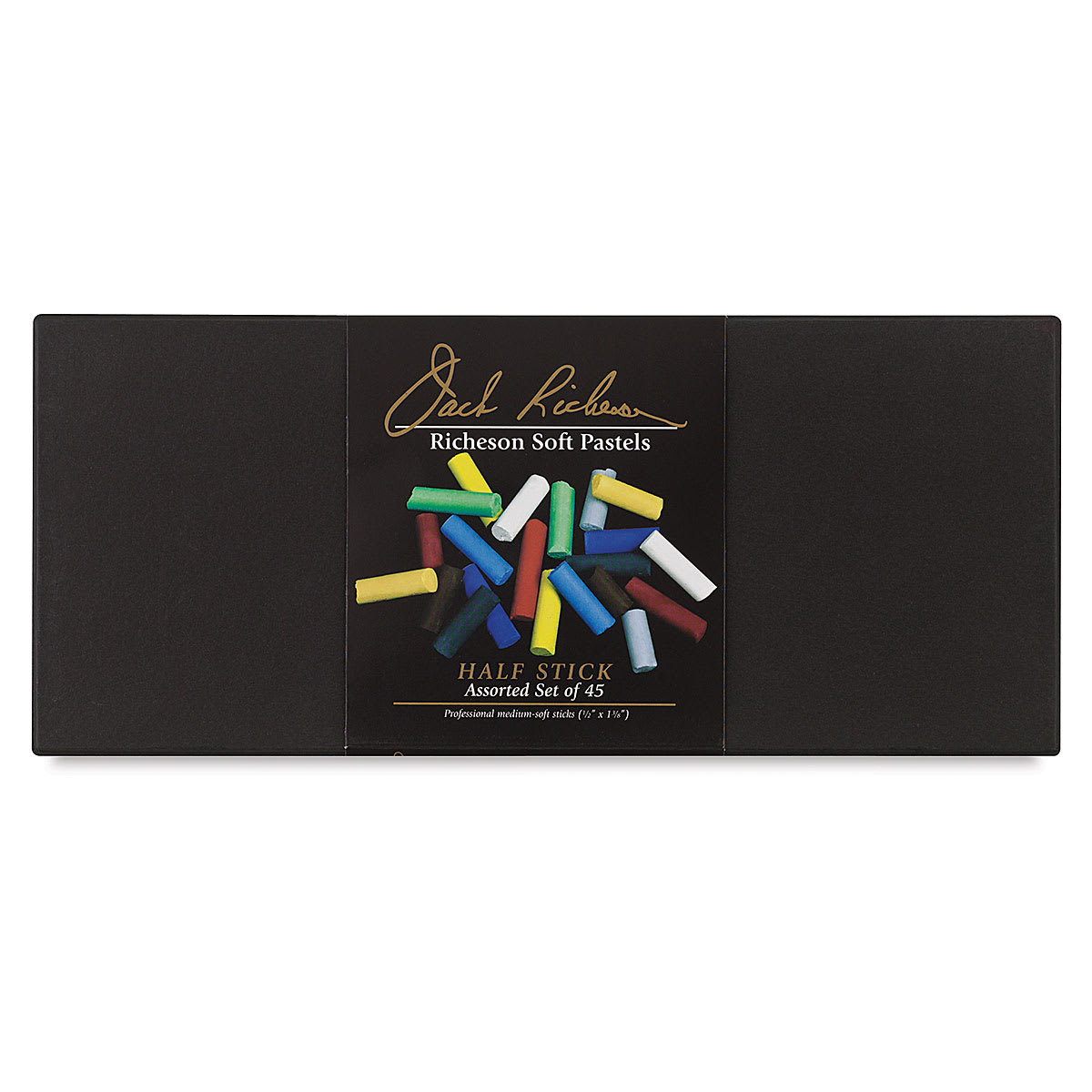 Half-Size Medium-Soft Pastel Sticks - Top view of package of Set of 45 Half-Size Medium-Soft Pastel Sticks - Top view of package of Set of 45