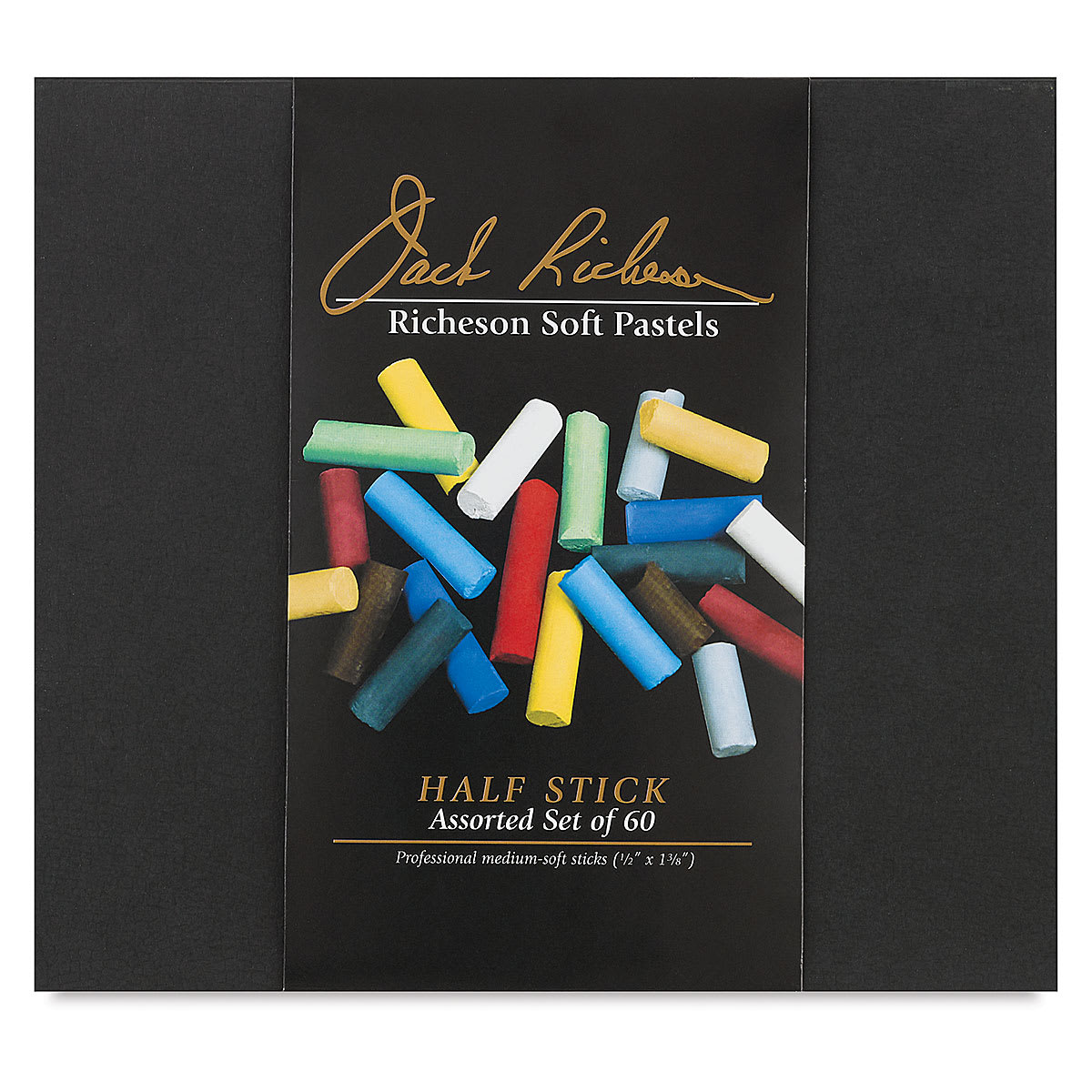 Richeson Half-Size Medium-Soft Pastel Set - Assorted Colors, Set of 60 (front of packaging) Richeson Half-Size Medium-Soft Pastel Set - Assorted Colors, Set of 60 (front of packaging)