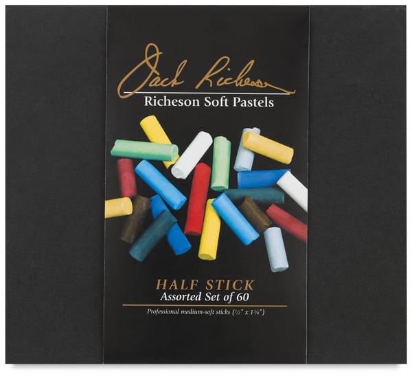 Half-Size Medium-Soft Pastel Sticks - Top view of package of Set of 60 Half-Size Medium-Soft Pastel Sticks - Top view of package of Set of 60