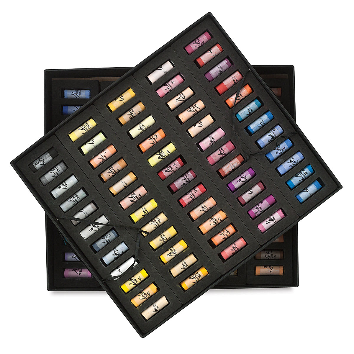 Half-Size Medium-Soft Pastel Sticks - Set of 120 shown in 2 trays stacked on top of each other Half-Size Medium-Soft Pastel Sticks - Set of 120 shown in 2 trays stacked on top of each other