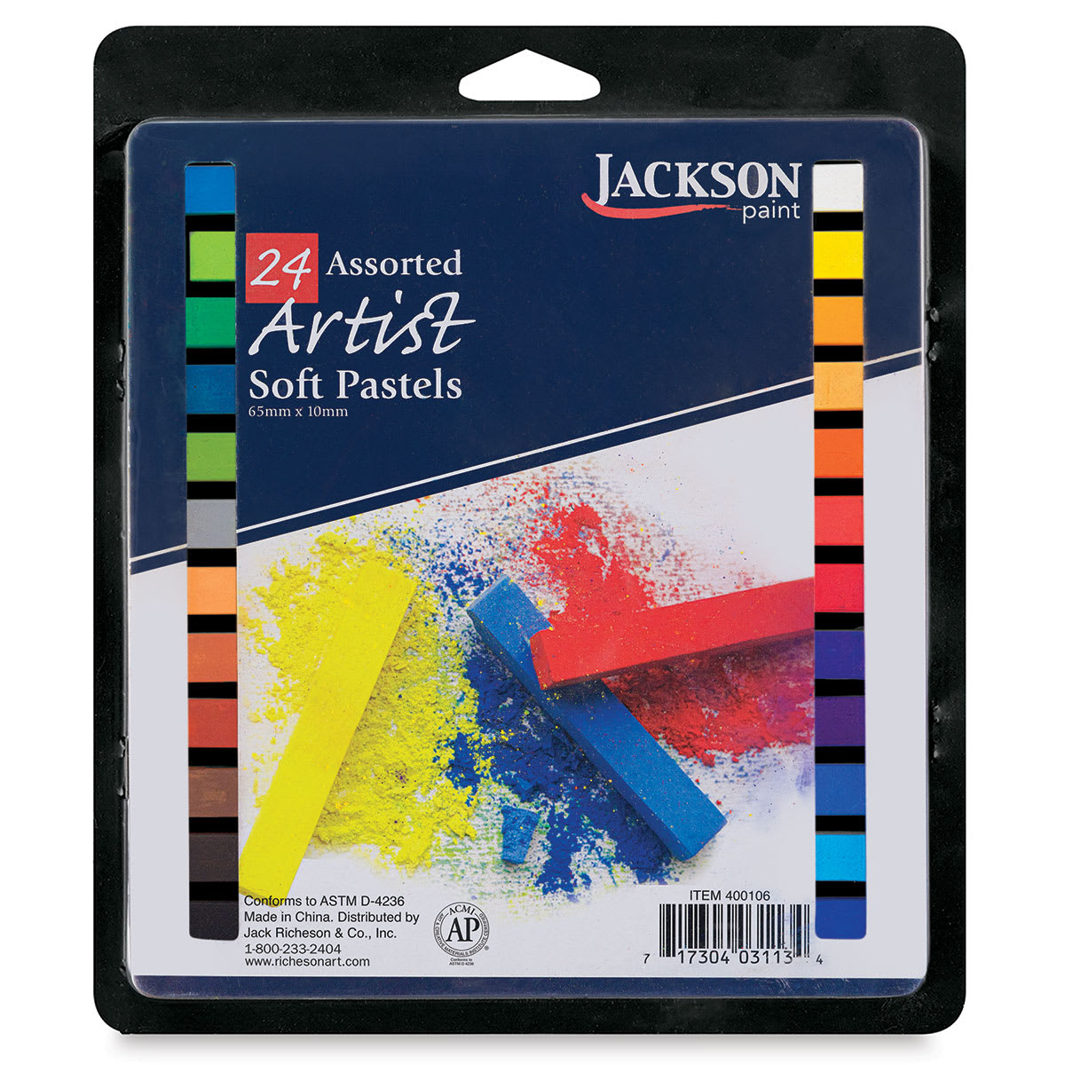 Jackson Artist Soft Pastels - Assorted Colors, Set of 24, front of the packaging Jackson Artist Soft Pastels - Assorted Colors, Set of 24, front of the packaging