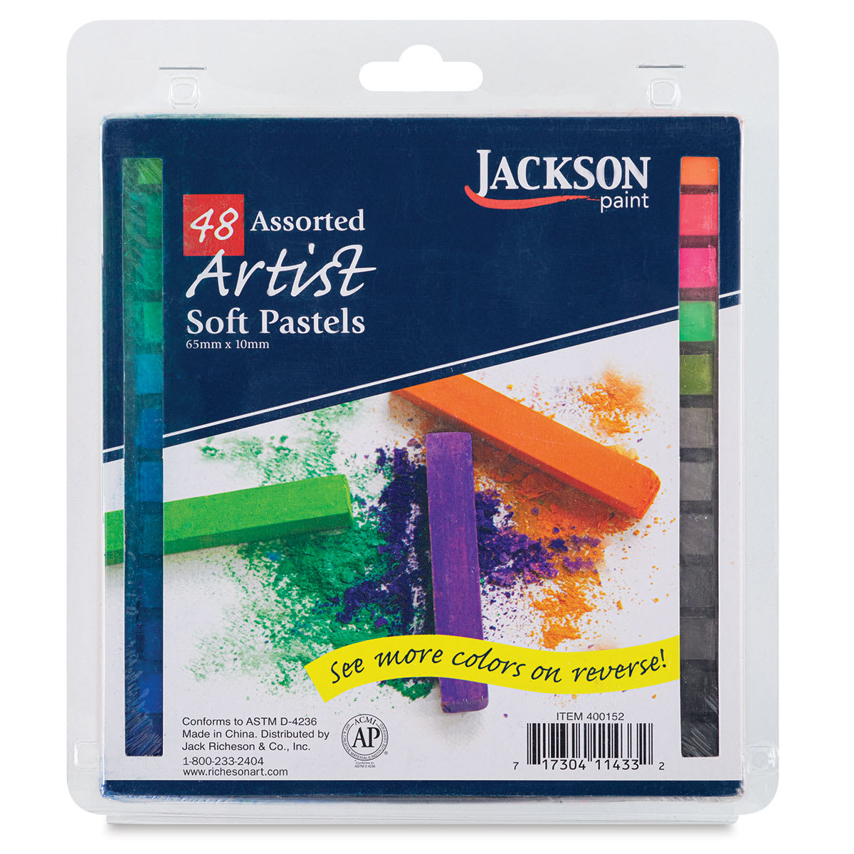 Jackson Artist Soft Pastels - Assorted Colors, Set of 48, front of the packaging