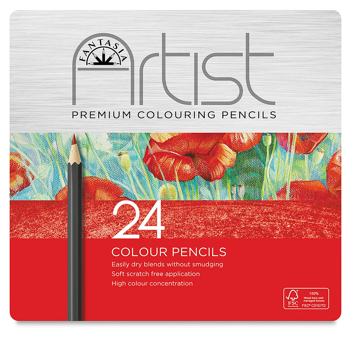 Fantasia Colored Pencil Sets - Front of package of Set of 24 Pencils