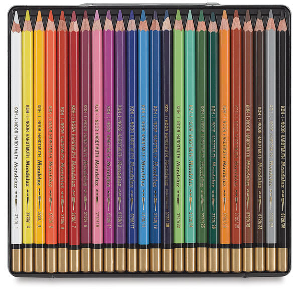 Aquarelle Pencils - Components of Set of 24 Colors in tray