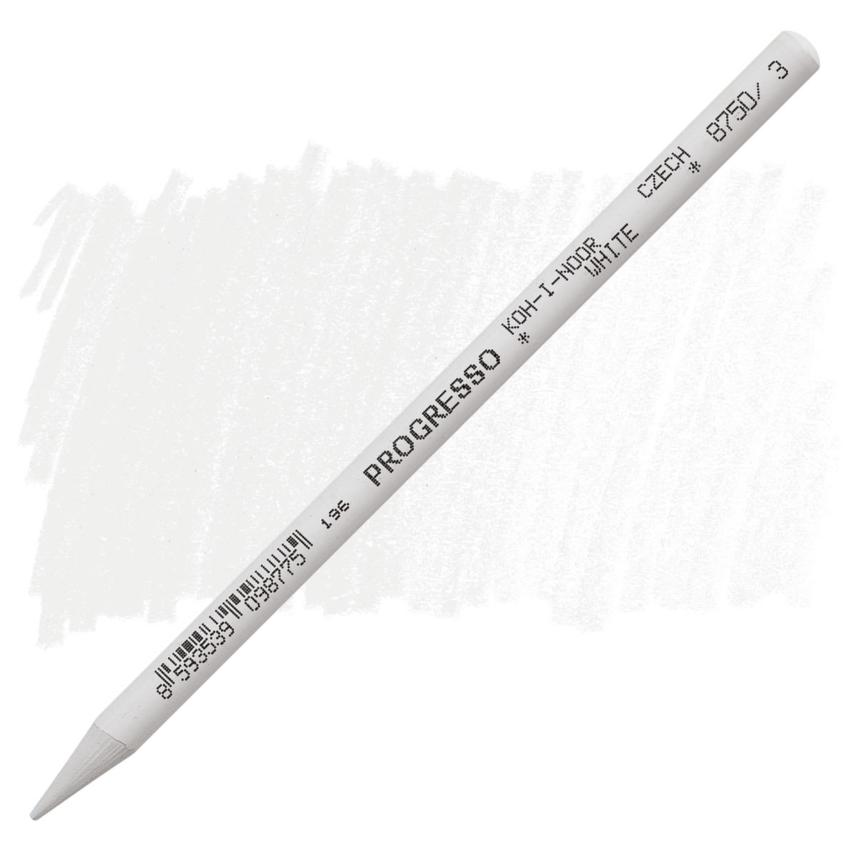 Koh-I-Noor Woodless Colored Pencil - White pencil and swatch