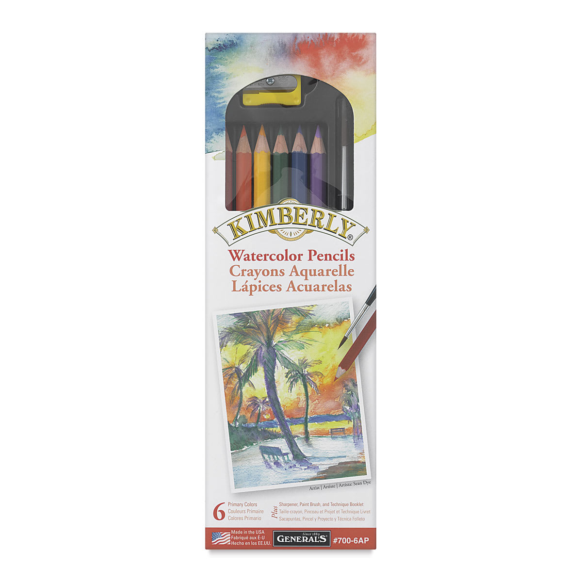 Kimberly Watercolor Pencils and Sets - front of package of 6 pc Primary Colors shown