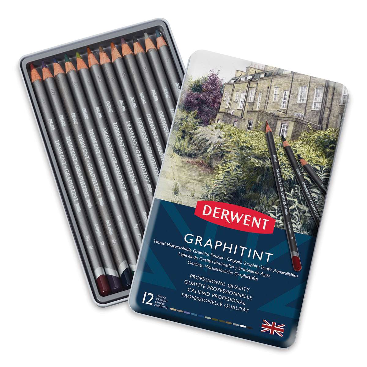 Derwent Graphitint Pencils - Set of 12 Pencils inside open package Derwent Graphitint Pencils - Set of 12 Pencils inside open package