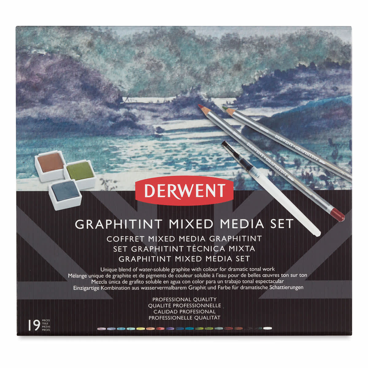 Derwent Graphitint Mixed Media Set (front of package) Derwent Graphitint Mixed Media Set (front of package)