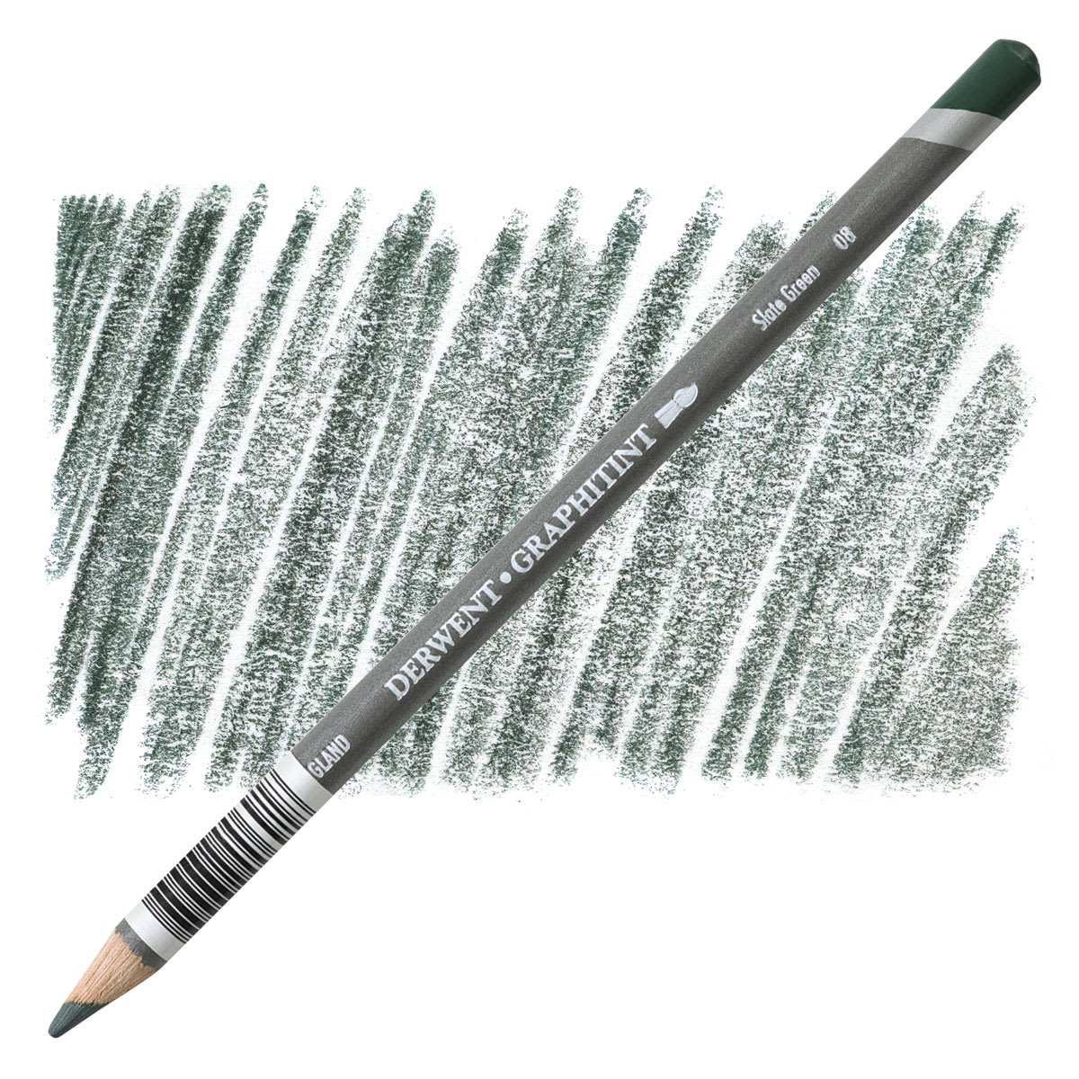 Derwent Graphitint Pencil - Slate Green pencil and swatch