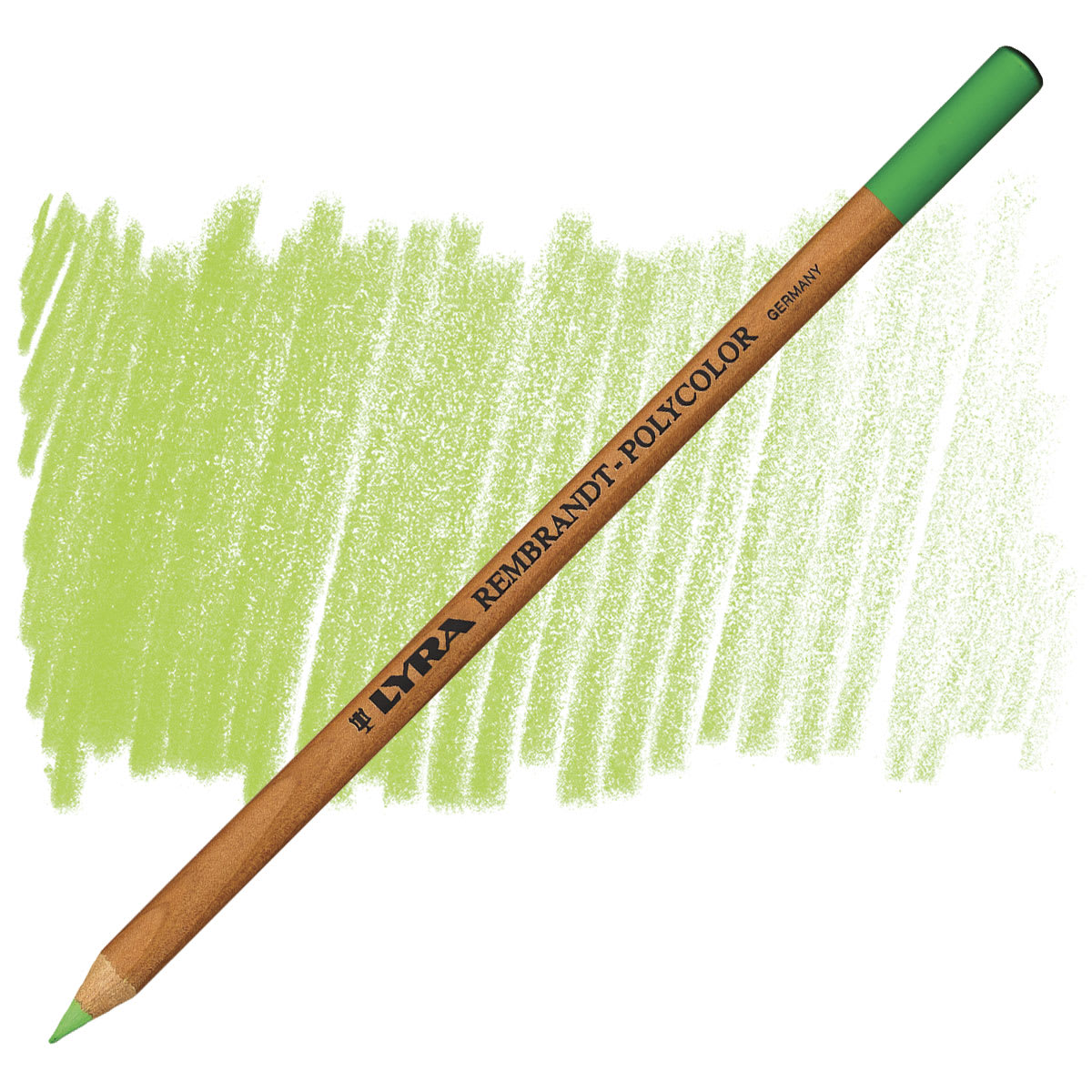 Lyra Rembrandt Polycolor Premium Oil-Based Colored Pencil - Light Green pencil and swatch