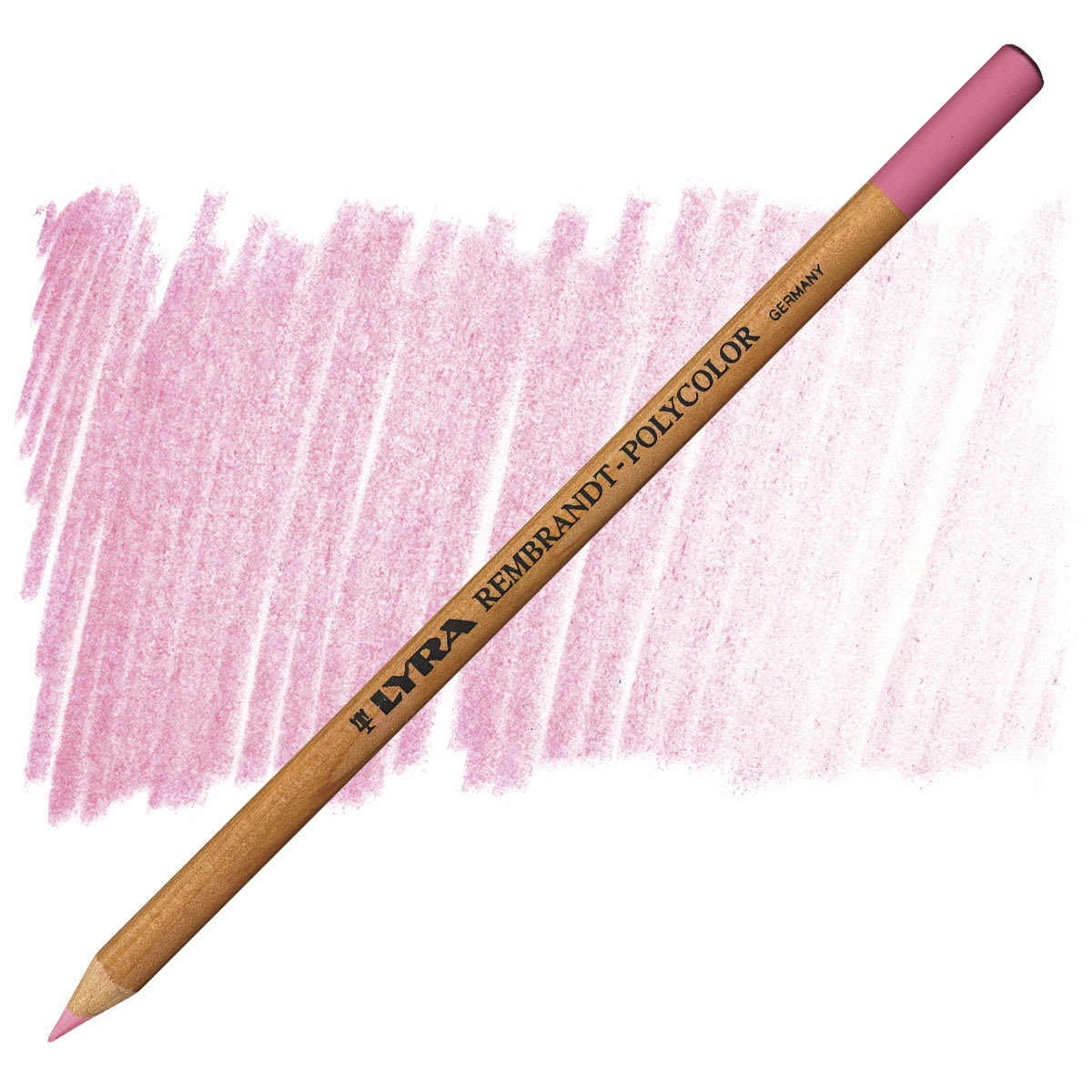 Lyra Rembrandt Polycolor Premium Oil-Based Colored Pencil - Pink Madder Lake pencil and swatch