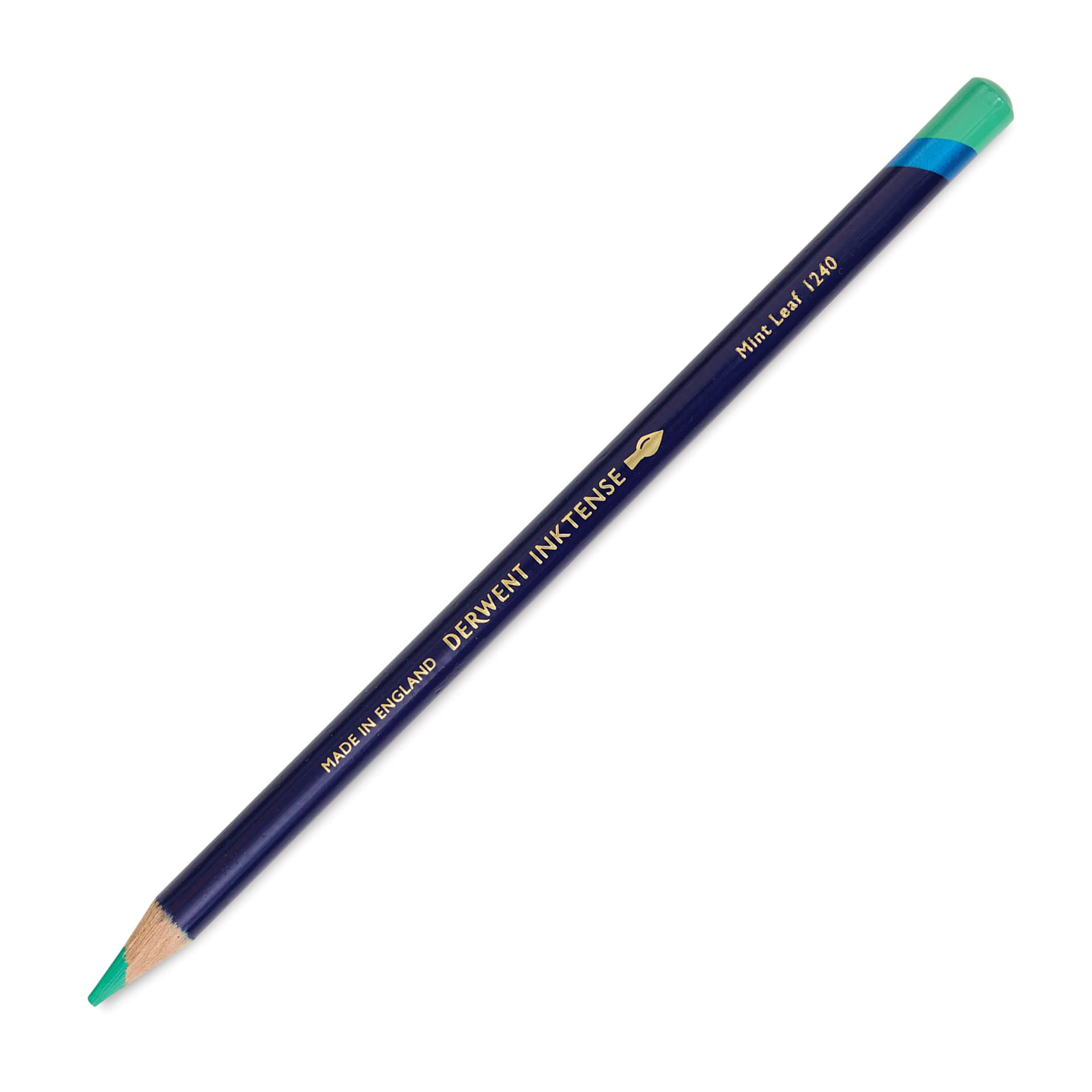 Derwent Inktense Pencil - Mint Leaf, single pencil