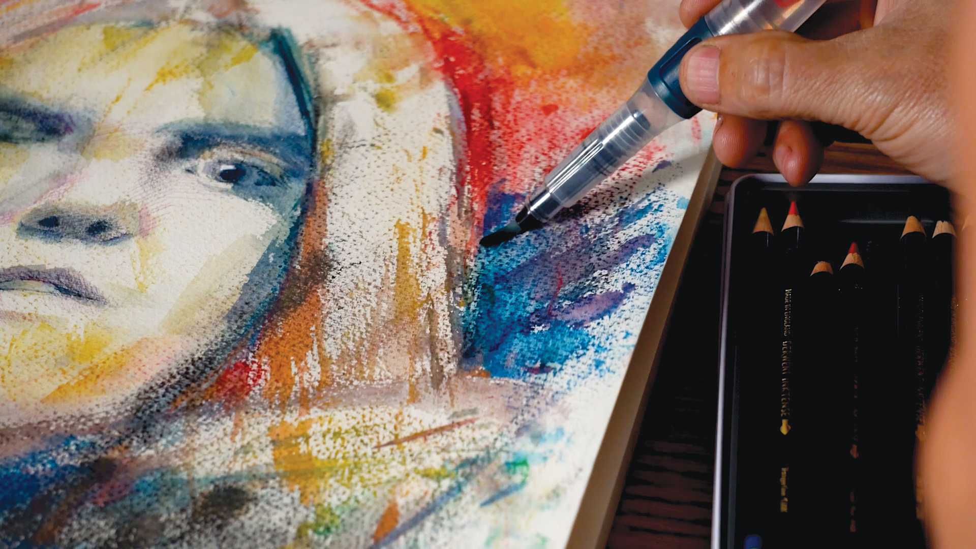 Derwent Inktense Pencils, close-up of artwork