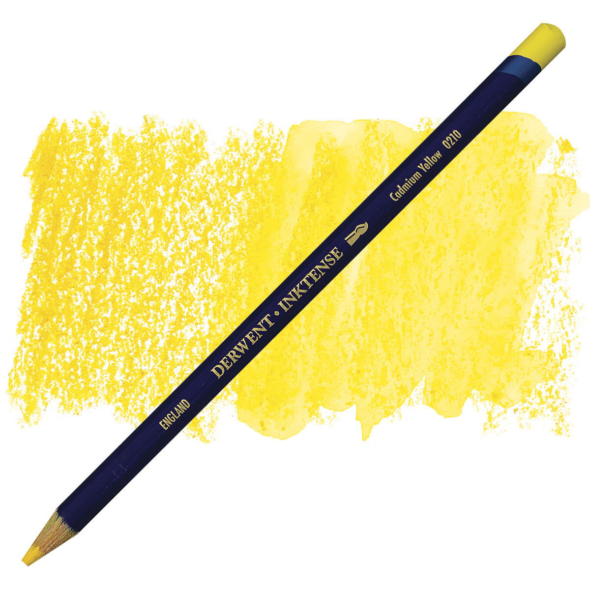 Derwent Inktense Pencil - Cadmium Yellow pencil and swatch