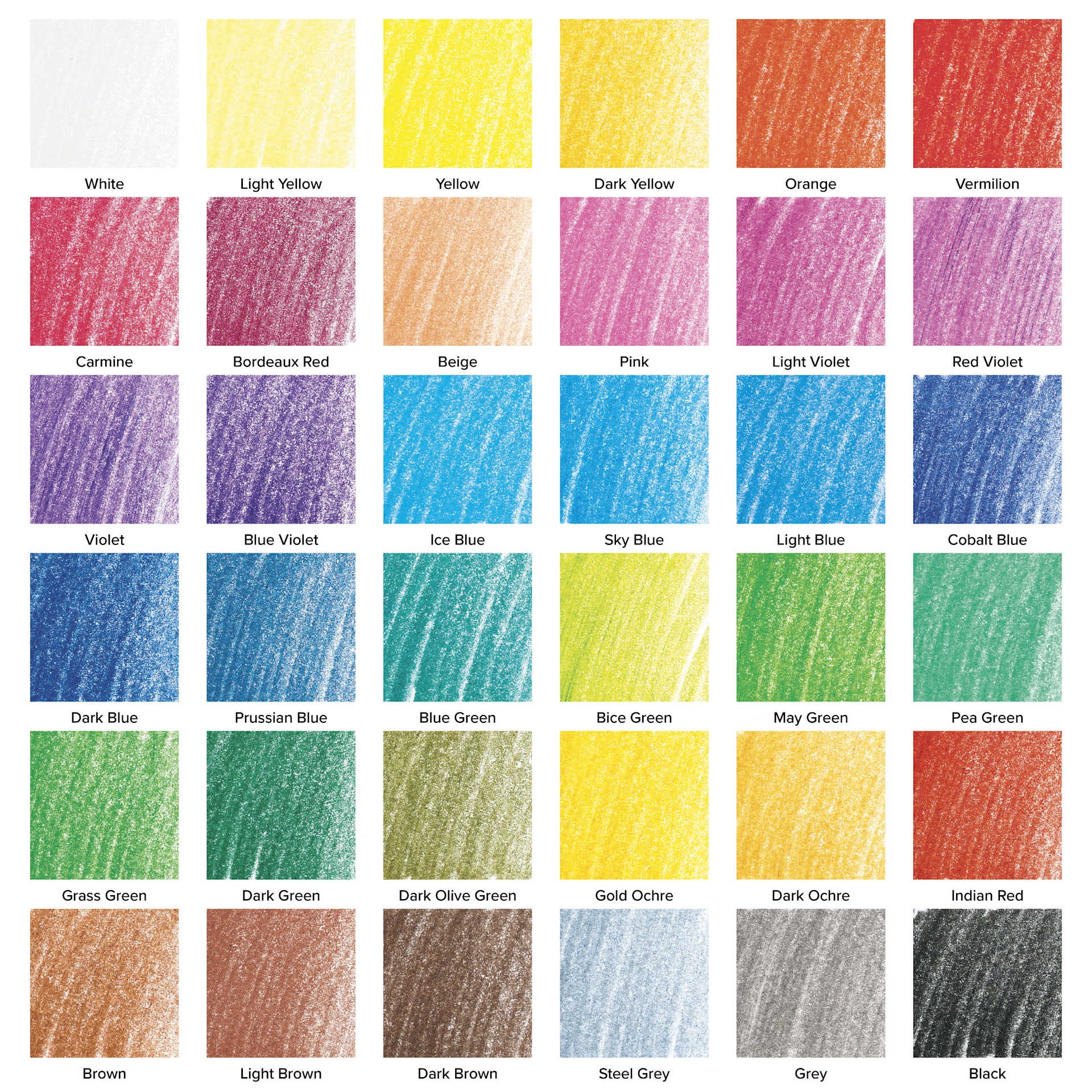 Blick Studio Artists' Colored Pencil Set - Set of 36, Assorted Colors, swatches Blick Studio Artists' Colored Pencil Set - Set of 36, Assorted Colors, swatches