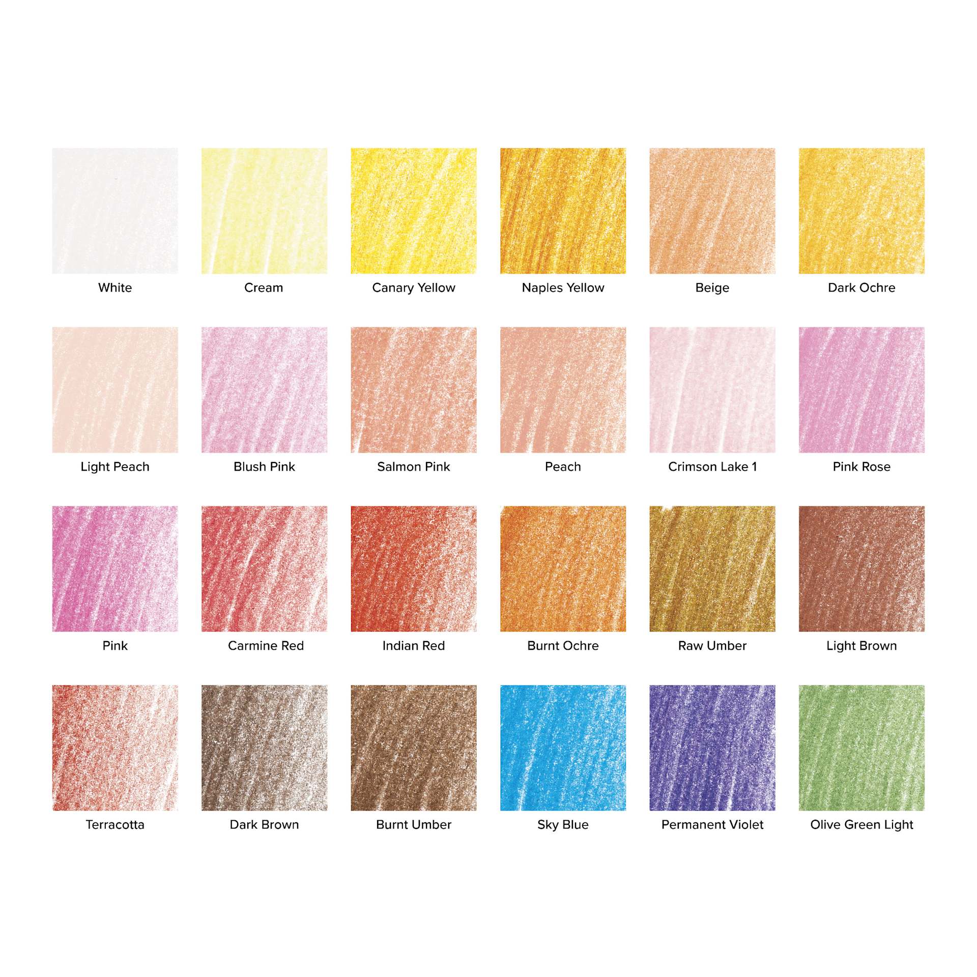 Blick Studio Artists' Colored Pencil Set - Set of 24, Portrait Colors, swatches Blick Studio Artists' Colored Pencil Set - Set of 24, Portrait Colors, swatches