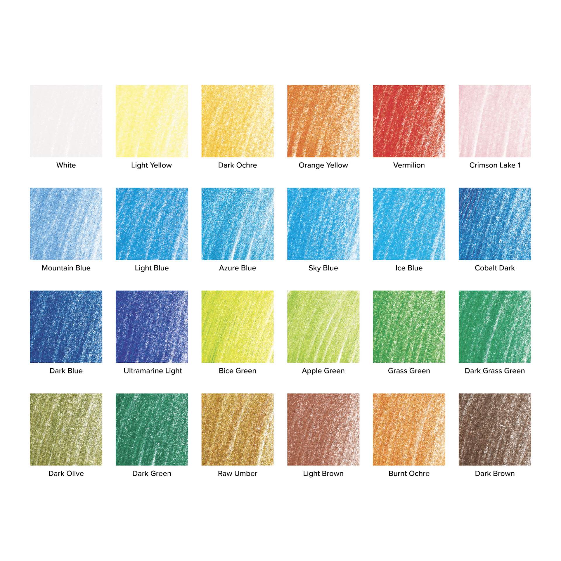 Blick Studio Artists' Colored Pencil Set - Set of 24, Landscape Colors, swatches Blick Studio Artists' Colored Pencil Set - Set of 24, Landscape Colors, swatches