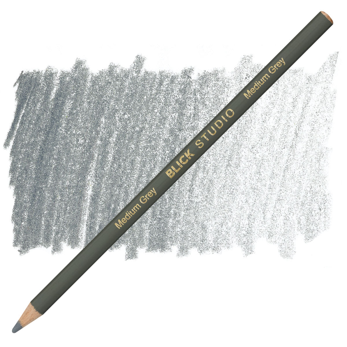 Blick Studio Artists' Colored Pencil - Medium Grey pencil and swatch