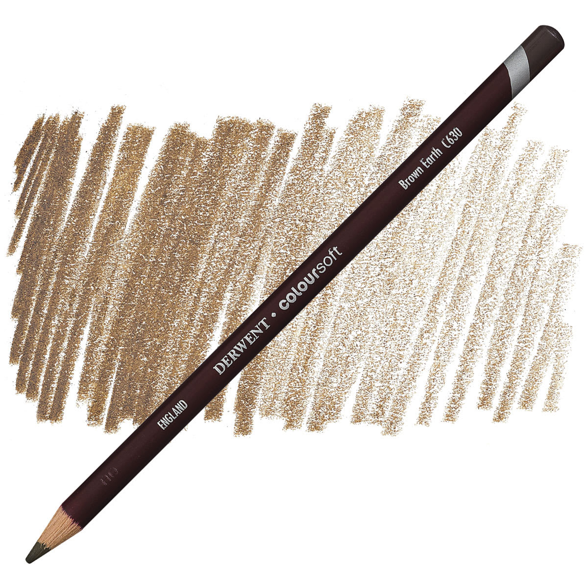 Derwent Coloursoft Pencil - Brown Earth pencil and swatch