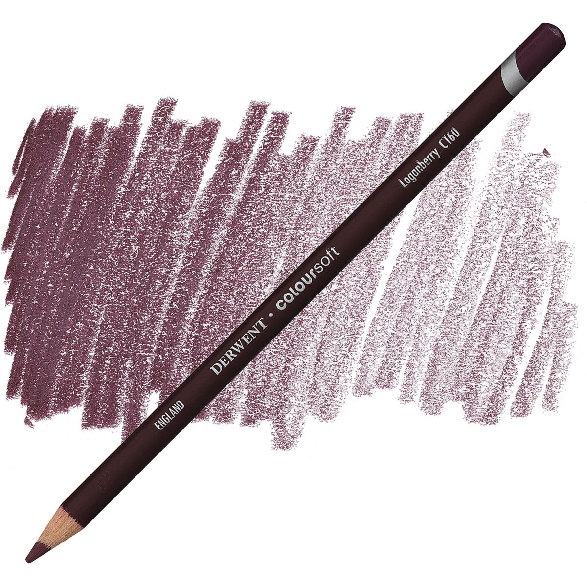Derwent Coloursoft Pencil - Loganberry pencil and swatch