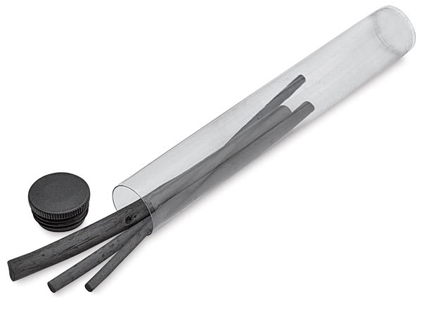 Natural Charcoal Set - Three sticks shown in open tube package