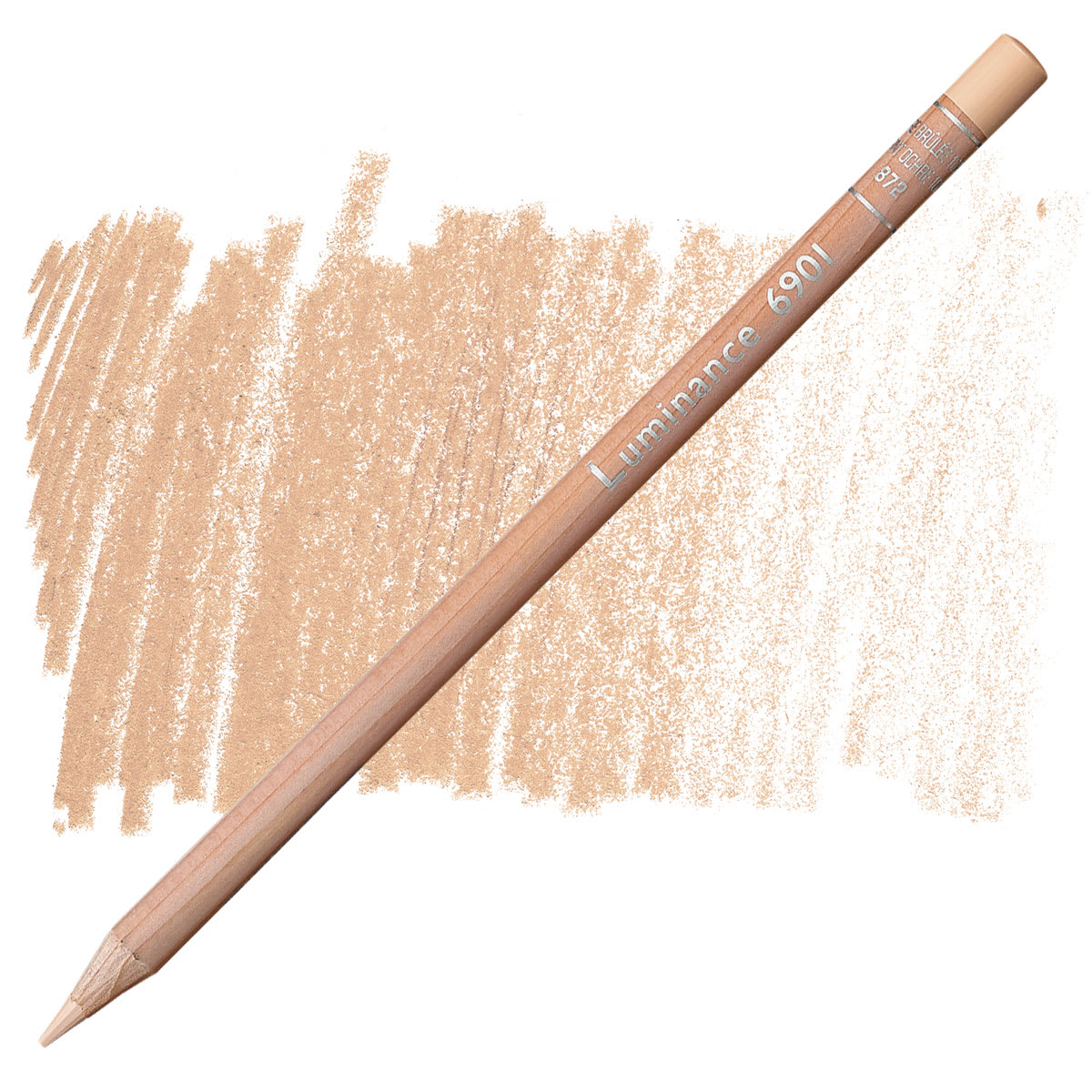 Caran d'Ache Luminance Colored Pencil - Burnt Ochre 10% pencil and swatch Caran d'Ache Luminance Colored Pencil - Burnt Ochre 10% pencil and swatch