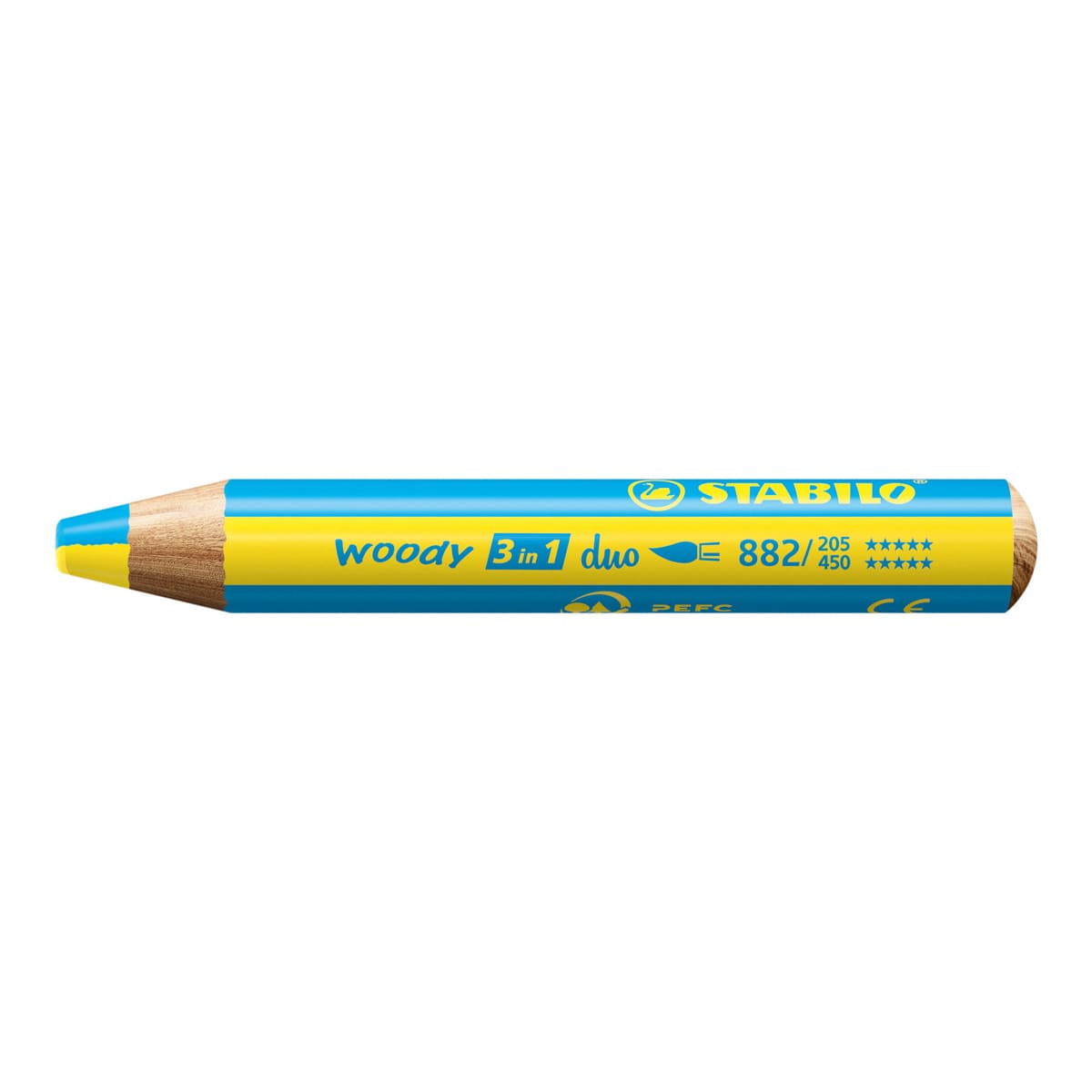 Stabilo Woody 3 in 1 Duo Pencil - Yellow and Cyan Blue